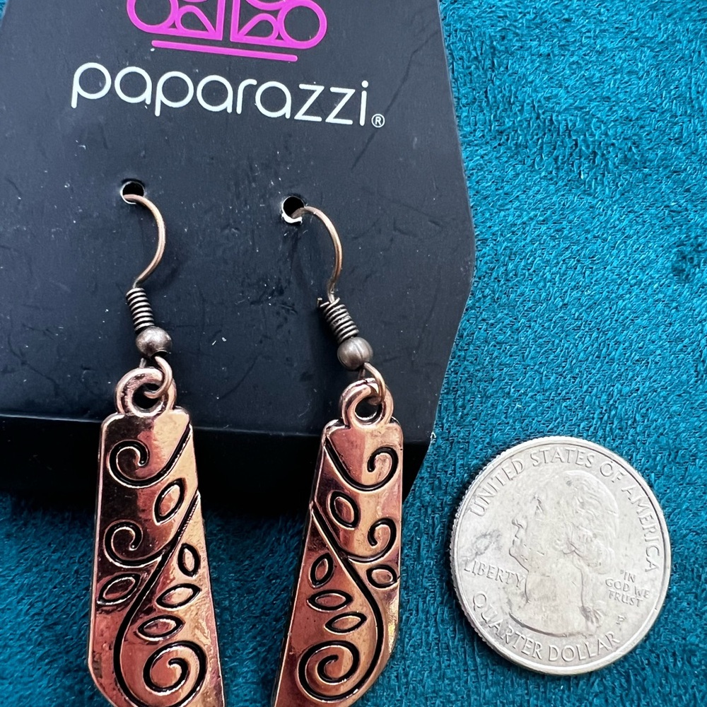 9 pair for $38 🔥 Paparazzi Copper color Swirl Dangle Earrings